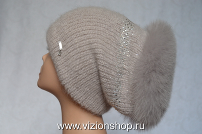 Головной убор Италия Vizio с меховой отделкой фото