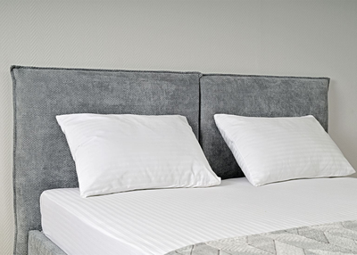 Сильвия кровать интерьерная ткань Сталь (с основанием)