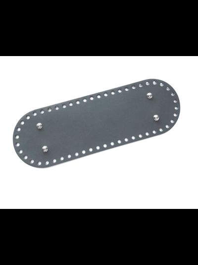 Донышко для сумки кожаное 30х10 см овальное с ножками  цвет графит