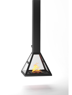 Подвесной камин из стекла и металла FLY