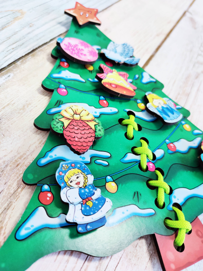 Шнуровка с липучками "Ёлочка"