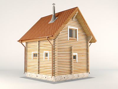 Дом-баня с террасой ДБ-10, площадь 62 м2