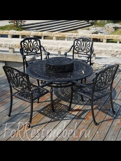 Литой обеденный комплект с грилем из литого алюминия Etna