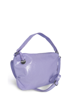 (АРТИКУЛ: 9950/1) СУМКА ЖЕНСКАЯ  МАЛЕНЬКАЯ, НАТУРАЛЬНАЯ ГЛЯНЦЕВАЯ КОЖА, СИРЕНЕВАЯ, С  ПЛЕЧЕВЫМ РЕМНЕМ
