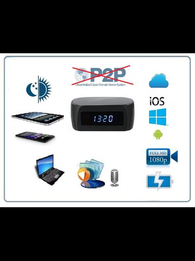 IP видеоняня WiFi (Часы настольные, овальные) с аккумулятором  с DVR, Full HD (Pro iCam)