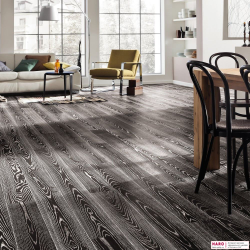 Декор паркетной доски Haro Ясень Фенси Браш 2V 1-пол., масло 530945 в интерьере комнаты