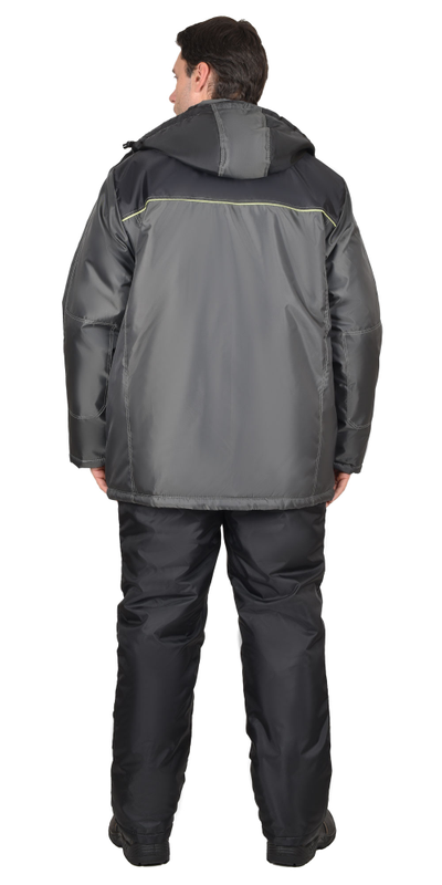 Куртка Фаворит  утепленная, темно-серый/черный, тк.Оксфорд