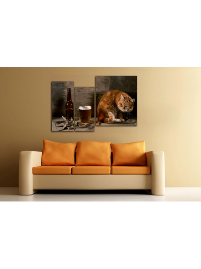 Модульная картина &quot;Вобла и кот&quot;