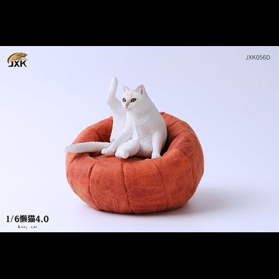Котик на пуфике (белый) - Коллекционная ФИГУРКА 1/6 scale lazy cat 4.0 (JXK056D) - JXK