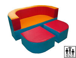 Детская игровая мебель "Солнце" голубой / розовый / желтый