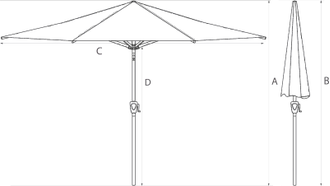 Садовый зонт RIVA 2,5 X 2,5 М
