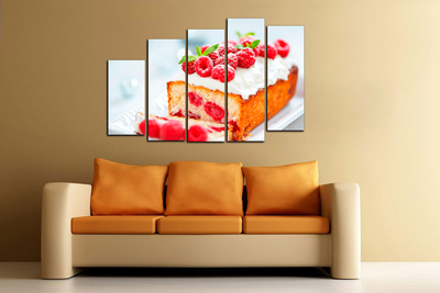 Модульная картина "Малиновый кекс"