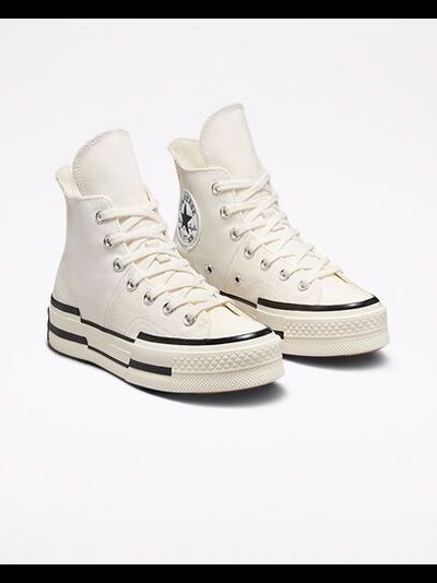 Кеды Converse Chuck 70 Plus белые высокие на платформе
