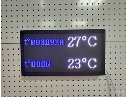Табло для горячего источника с температурой воздуха и воды