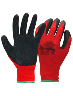 Перчатки Safeprotect НейпЛат (нейлон+латекс, красный с черным)