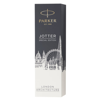 Ручка подарочная шариковая PARKER "Jotter London Architecture Postmodern Black", черный корпус, синяя, 2025829