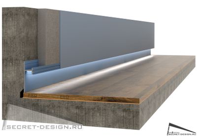 ТЕНЕВОЙ ПЛИНТУС PRO DESIGN - с покраской по RAL - 7209