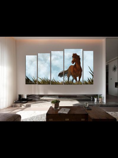 Модульная картина "Гордый мустанг"