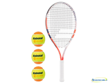 Теннисная ракетка Babolat Kit French Open 25 + 3 мяча Red Felt