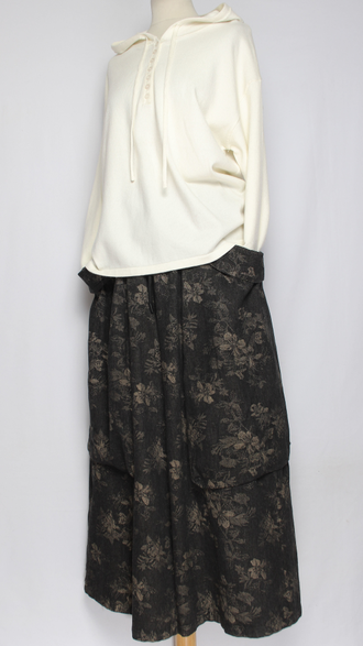 Джемпер ХЛОПОК "Капюшон мелкие пуговки" черный, белый  до р.50