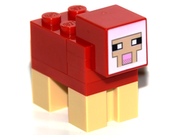 Minecraft Sheep, Red - Brick Built, n/a (minesheep05)