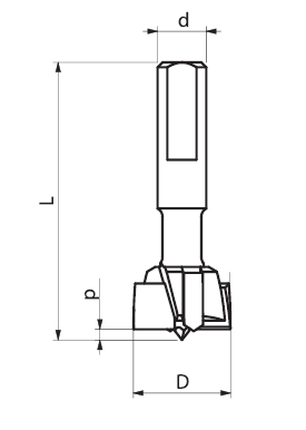 Чашечное сверло FABA TW-302A с укороченным хвостовиком (Левое)