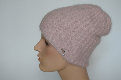 Розовая шапка из мохера Vizio Италия 1120 CY