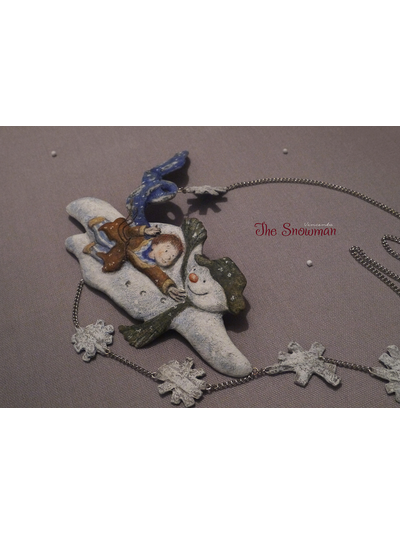 "The Snowman by Raymond Briggs". Волшебное зимнее колье в винтажном стиле