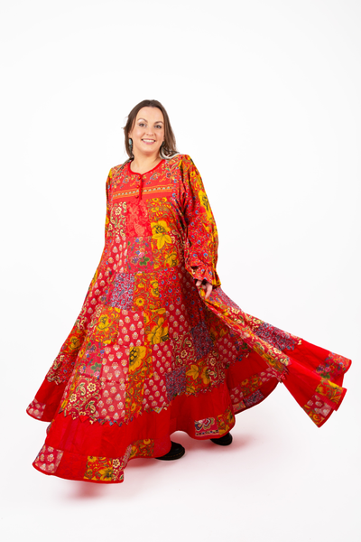 Лоскутное платье в русском стиле "Вечерний Звон"