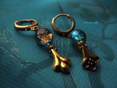 Серьги в стиле греческих украшений - "Золотые лилии"