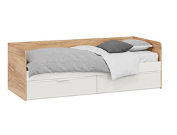 Детская СТЕЛЛА - Кровать Белый Холст/Белый Жемчуг/Яблоня Беллуно