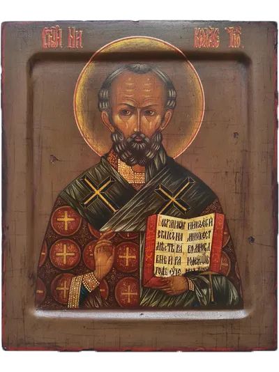 Николай Чудотворец. Рукописная икона