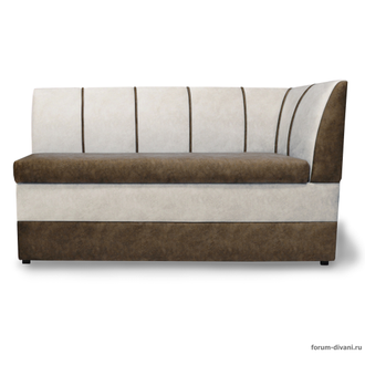 Кухонный ДИВАН "ФОРУМ-8" с боковой спинкой, Коричневый/Слоновая кость Правый