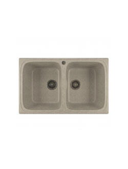 Мойка из искусственного мрамора MIXLINE ML-GM23 двухчашевая 495*775*200мм