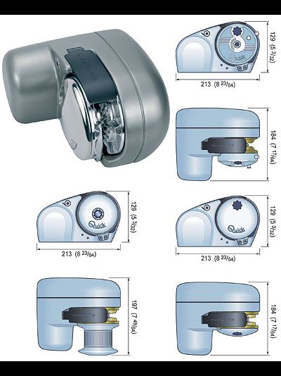 Якорная лебедка QUICK «MINI GENIUS» со звездочкой и барабаном под трос
