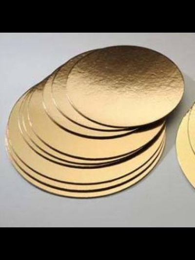 Подложка для торта круглая 200 мм (золото/жемчуг), 1,5 мм