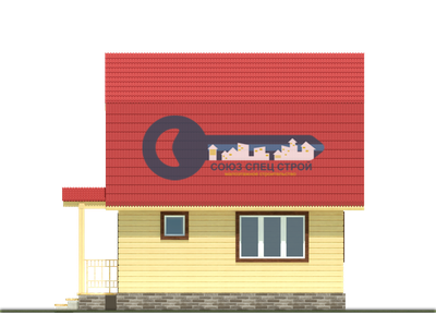 Д-13 ДАЧНЫЙ ДОМ ИЗ БРУСА:ГАБАРИТНЫЕ РАЗМЕРЫ: (7Х6М), ОБЩАЯ ПЛОЩАДЬ: 66М²