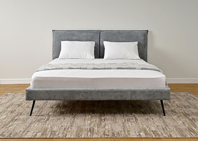 Сильвия кровать интерьерная ткань Сталь (с основанием)