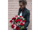 Красный свадебный букет: каллы, кустовые розы, бруния, диантус, розы. Букет невесты с каллами