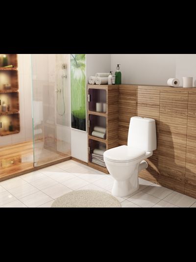 Унитаз ROSA Премьер ЛЮКС с горизонтальным выпуском нижн, сид. полип. м/лифт, 2-кн. арм