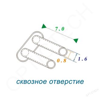 Втулка двойная для оправы Silhouette 1.6*0.8*7.0 мм, сквозное отверстие (100шт)