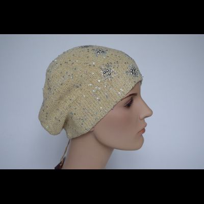 Желтый берет женский с украшениями Vizio Италия 6625