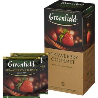 Чай Greenfield Strawberry Gourmet черный с клубникой 25 пакетиков