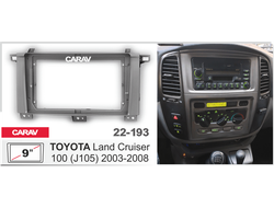 ПЕРЕХОДНАЯ РАМКА ДЛЯ УСТАНОВКИ АВТОМАГНИТОЛЫ CARAV 22-193: 9" / 230:220 x 130 mm / TOYOTA Land Cruiser 100 (J105) 2003-2008 , PF451