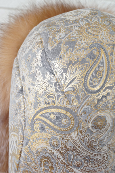 Ушанка "Полярная звезда" цвет хохлома золотой + лиса огневка (копия)