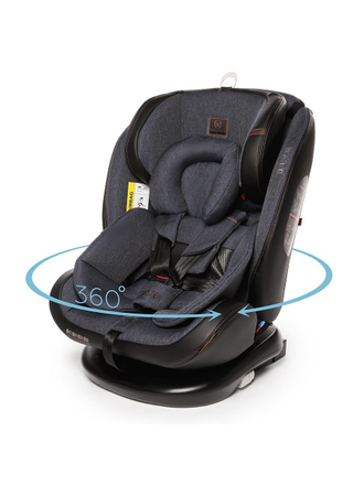 Автокресло Baby Care Shelter 0-36кг, IsoFix, поворотная база 360, Eco Black / Jeans