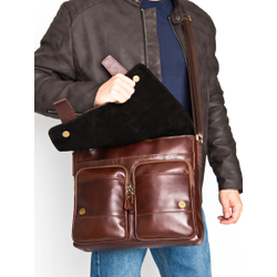 Кожаная мужская сумка Madruzzo Premium brown (арт. 
5068-53)