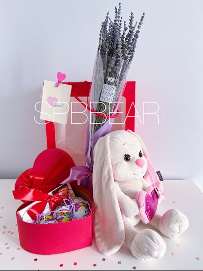 Подарочный набор №18 - Зайка на выбор, Лаванда, Киндер бокс средний