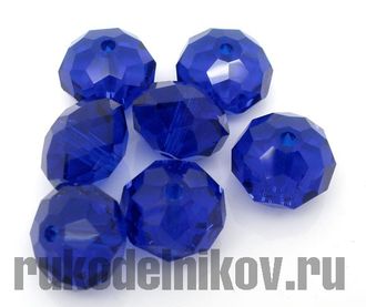 Бусина 10 мм имитация кристалла Сваровски, цвет-ярко-синий