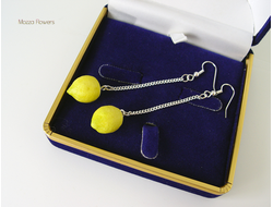 Серьги-цепочки "Лимончики". ЕСТЬ В НАЛИЧИИ.